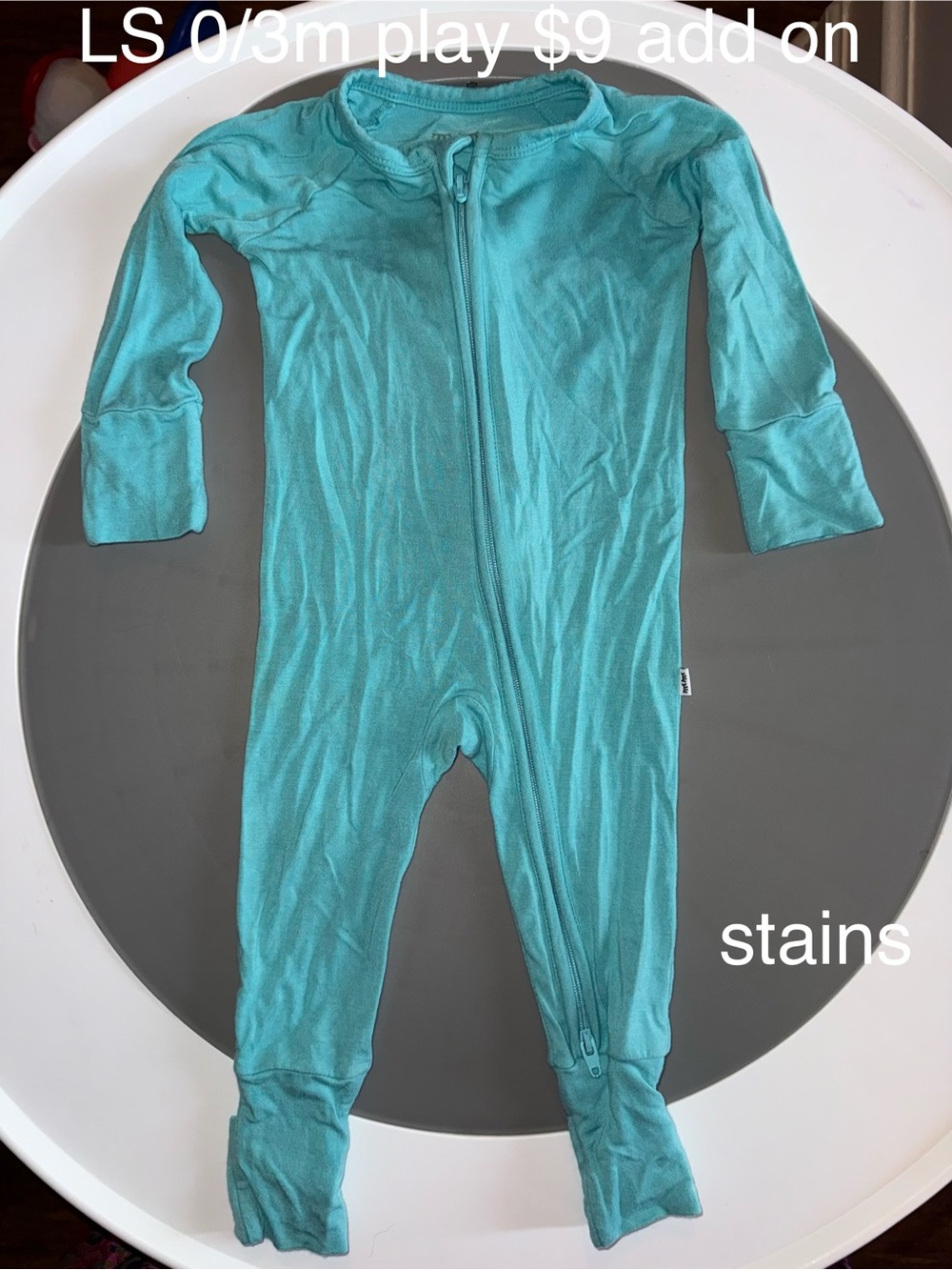 Little Sleepies Teal Footed One-Piece Romper